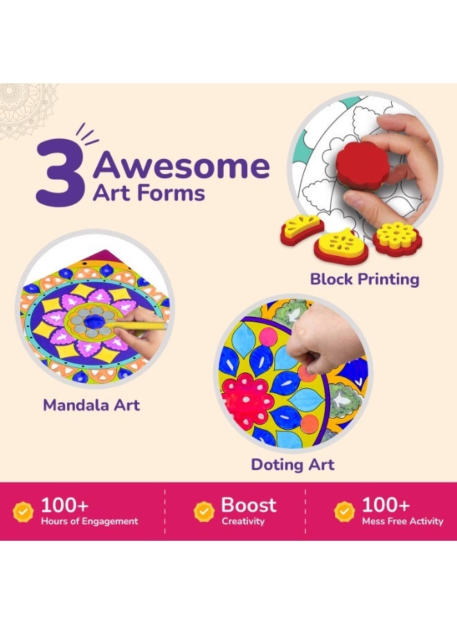 سمارتيفيتي مجموعة سمارتيفيتي لرسم الماندالا الورقية للأطفال من 5 إلى 8 سنوات، هدية عيد ميلاد رائعة للأولاد والبنات من عمر 5 إلى 8 سنوات، لعبة علمية، لعبة تعليمية تفاعلية، متعددة الألوان - Image 4